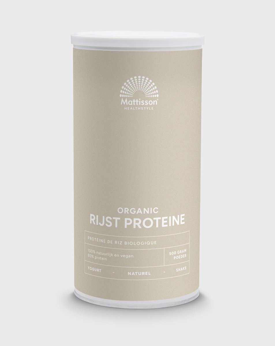 Goedkoopste Mattisson - Biologische Rijst Proteïne Poeder - 80 Eiwit - Naturel - Proteine Shake - 500 Gram