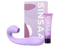 Sinsaa Lulu - Tong Vibrator - Likende Tong Vibrator - Clitoris Zuiger - Dildo Vibrator - Likkende Tong - Bef Vibrator - Clitoris Stimulator - Sex Toys voor vrouwen - 10 Likstanden - 6 Stootstanden - Siliconen - Voor hem - Voor haar