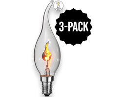 3-Pack | Kaarslamp - E14 - 3W - Super Warm Wit <2200K - Filament - Helder