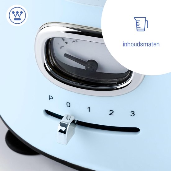 Westinghouse Retro Blender - Smoothie Maker - Blauw - 1,5 Liter - 600W van Westin — afbeelding 2