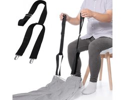 ComfiCare® Broek Aantrekhulp met Metalen Clip - 2 Stuks – Verstelbaar van 66 tot 104 cm - Zwart