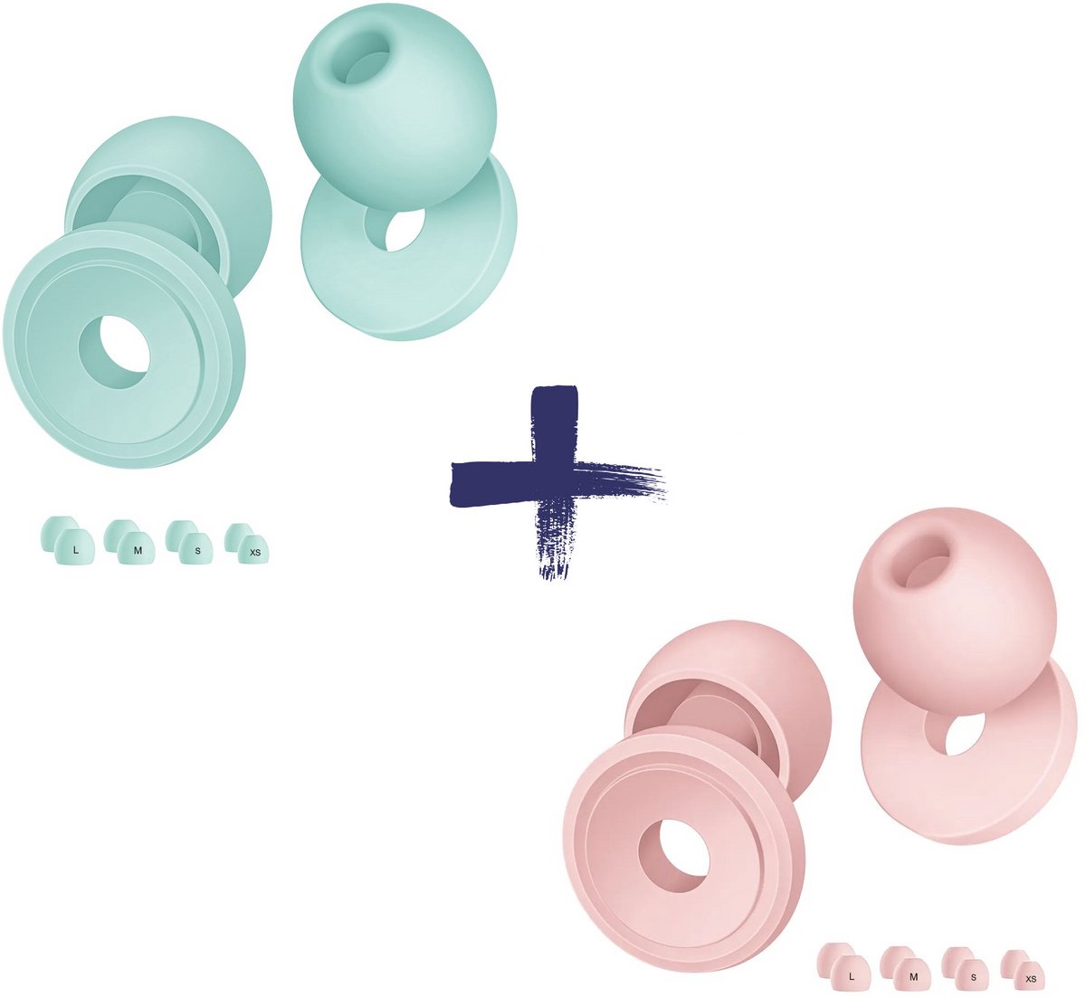 Nova Venture CometPods Duo Set – Loop Earplugs Style – 33dB Noise Reduction Earplugs – The Quiet Experience – Comfortabele Oordoppen – Turquoise & Roze