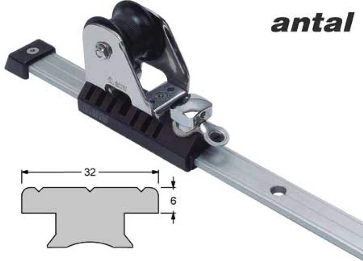 Antal aluminium/RVS Genuaslede 32x6mm