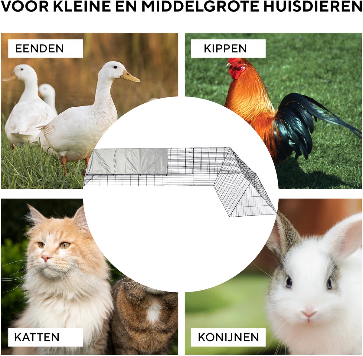 MaxxPet Konijnenhok - Konijnenren met Zonnescherm 300x200x65cm thumbnail 2