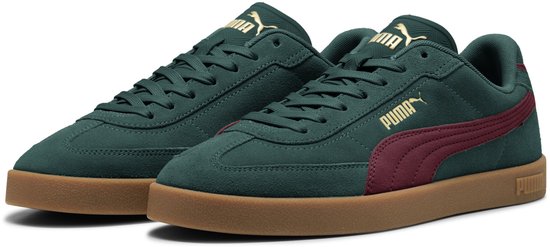 PUMA Puma Club II Era Suede Unisex Sneakers - Green Terrain-Ruby Shimmer