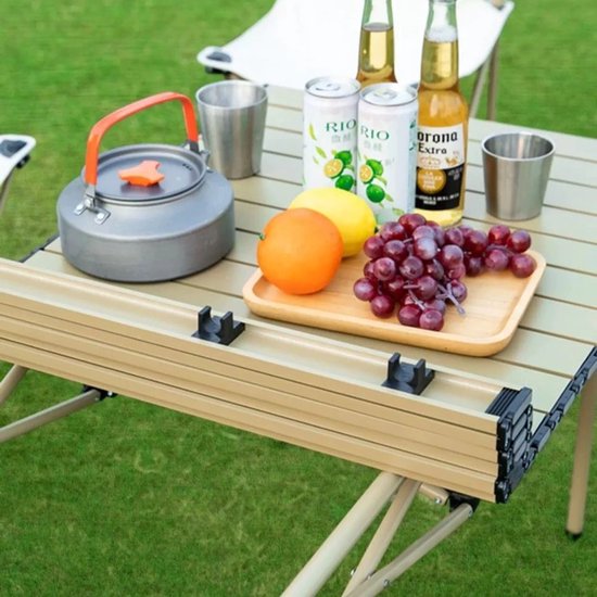 Opvouwbare Picknicktafel - Vierkant - Small - 53x51x50 CM - Beige/bruin — afbeelding 3