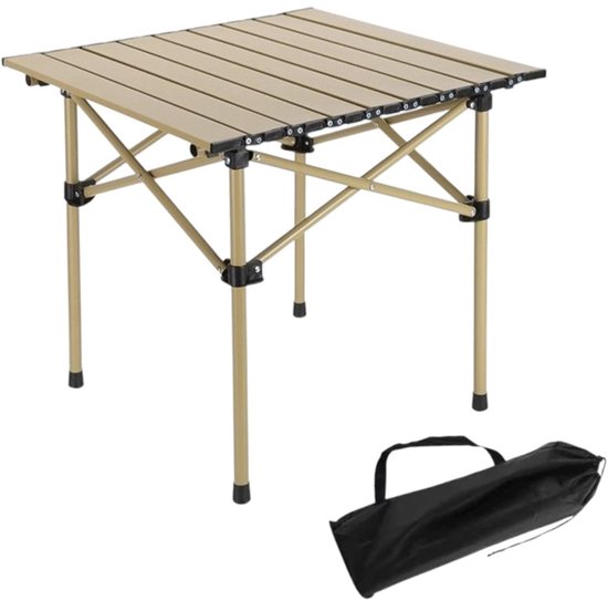 Opvouwbare Picknicktafel - Vierkant - Small - 53x51x50 CM - Beige/bruin — afbeelding 2