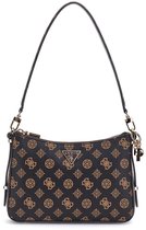 GUESS Sac à épaule Daryna II Top Zip Shoulder Bag Mocha Logo Marron foncé