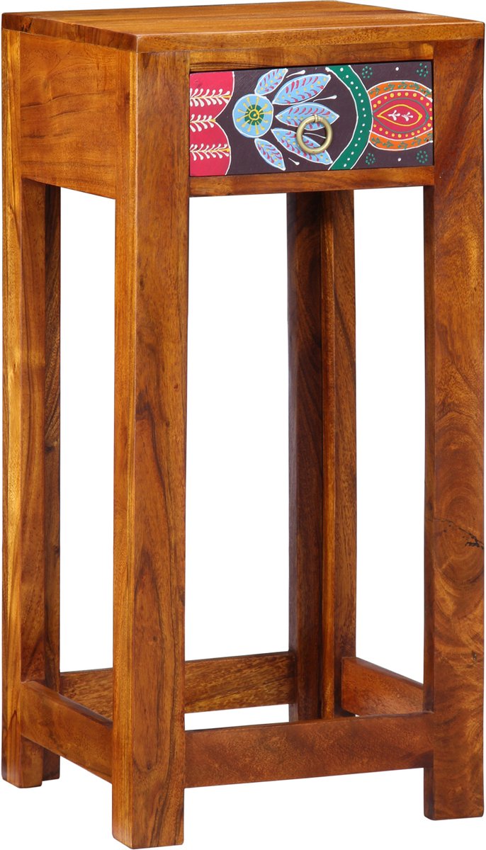 vidaXL Floraal - Einde - Tafel - Bruin - 35 - x - 35 - x - 75 - cm
