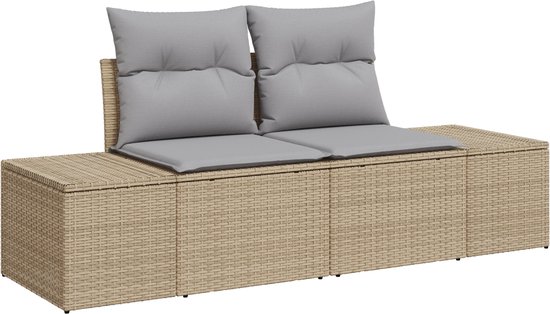 vidaXL - Tuinbank - Set - 8 - st - Beige - Poly - rattan