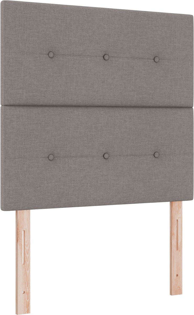 vidaXL Boxspring - bed - met - hoofdeinde - Taupe - 120 - x - 200 - cm - Stof