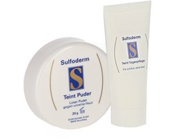 Sulfoderm Combinatie Teint Gezichtspoeder en Teint Dagcreme - bij vette huid en puistjes - Daytime Care en Gezichtspoeder zwavelpoeder