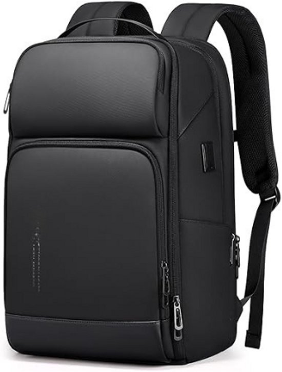 ZINZ Slanke en Uitbreidbare Laptop Rugzak 15,6 inch Waterbestendige Tas, Antidiefstal Reisrugzak voor Mannen en Vrouwen, zwart