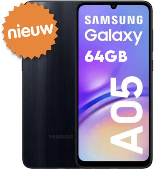 Samsung Galaxy A05 - 64GB - Black (Dual SIM) + GRATIS Premium Screenprotector