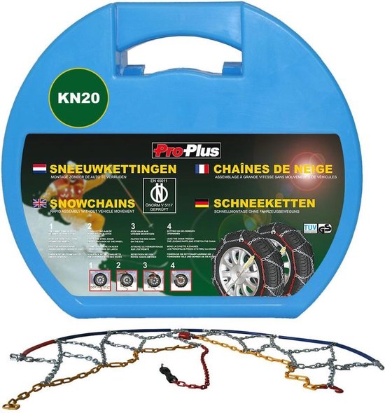 ProPlus Sneeuwkettingen - 12 mm schakels - gehard staal - set van 2 - zilver