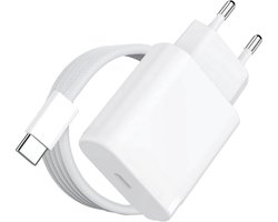 Usb C Snellader + usb C Kabel 1 Meter - Usb C Stekker - Oplader voor oa A57, A56, A55, A35, A34, A25, A24, A23, A17 5G, A16, A15 - Usb C Adapter 20w