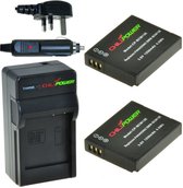 ChiliPower 2 x DMW-BCM13 accu's voor Panasonic - Charger Kit + car-charger - UK version