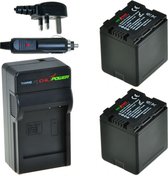 ChiliPower 2 x VW-VBN260 accu's voor Panasonic - Charger Kit + car-charger - UK version