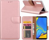 Samsung Galaxy A7 2018 Rose Goud Booktype / Portemonnee TPU Lederen Hoesje