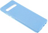 Ntech Hoesje Geschikt Voor Samsung Galaxy S10 Blauw Glitter TPU Back Cover Hoesje