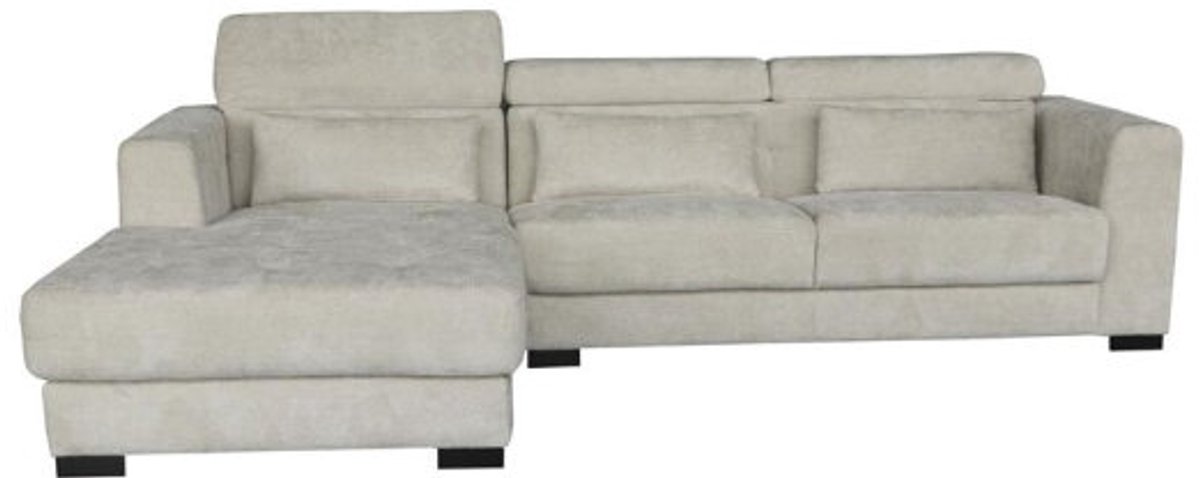 Tower Living Brighton hoekbank 3-zits chaise longue links stof XS85 ivoor 282x196x76 cm Naturel