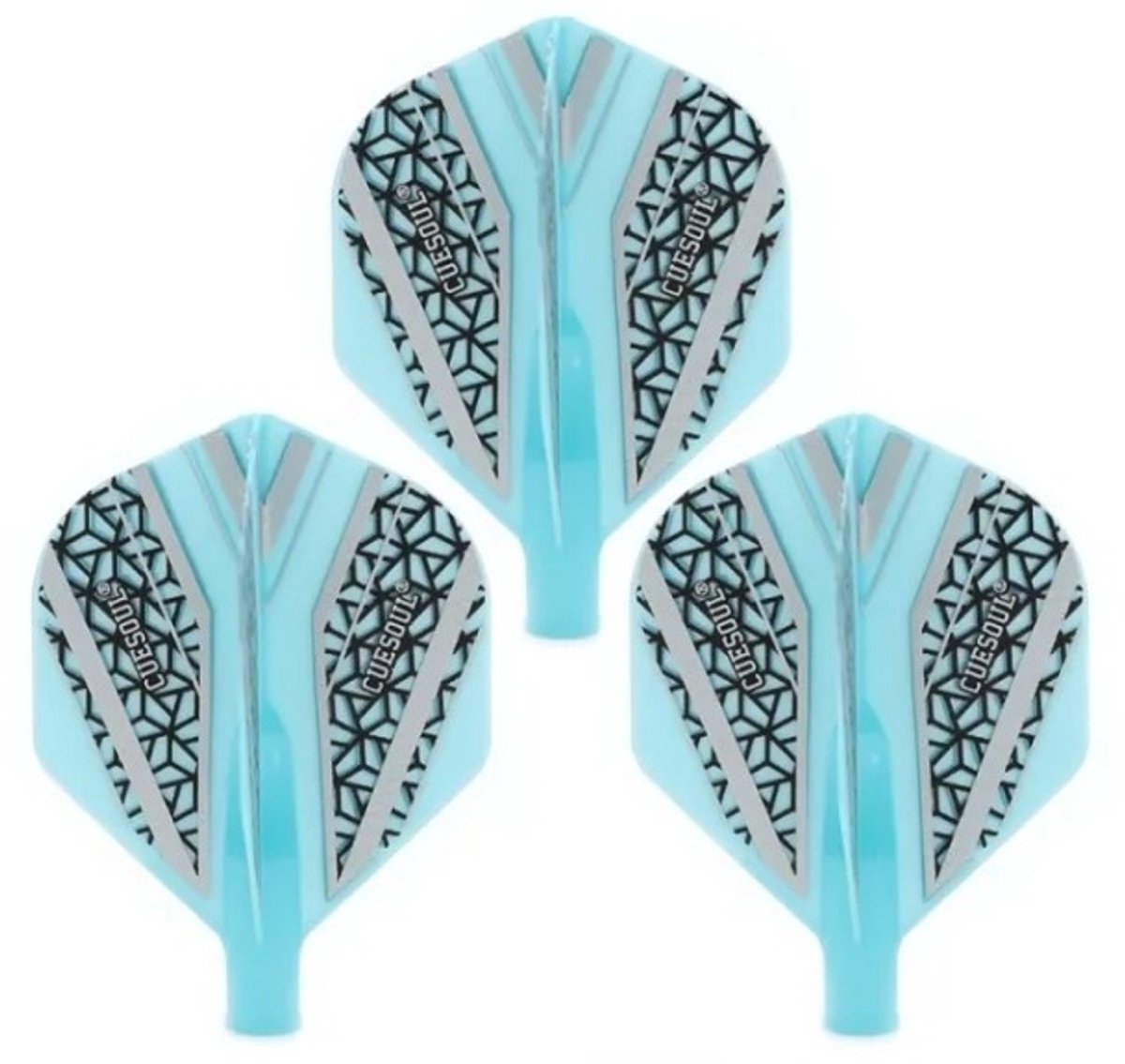 Cuesoul - Tero Flight System AK4 Black Pattern - Blue Standard - Dart Flights