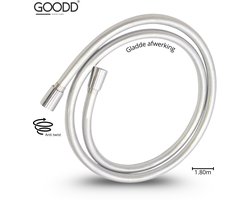 GOODD® Grasse - Flexible de douche - 180 cm - Chrome - Système anti-torsion des deux côtés - 5 couches - S'adapte à tous les pommeaux et systèmes de douche - Pour Grohe. Hansgrohe . Douchette à main Hotbath