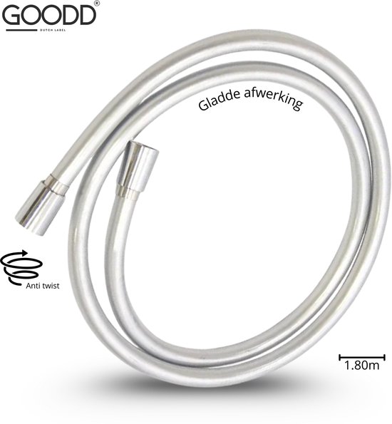 GOODD® - Doucheslang - 180 cm - Zilver - Antitwist systeem - 5 laags