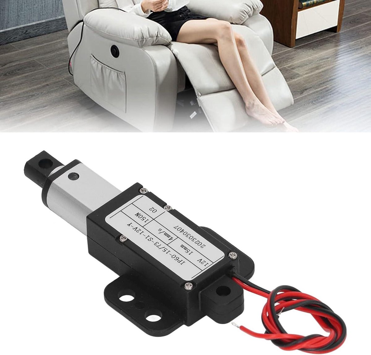 Actionneur Linéaire électrique 12V 150mm - Avec Interrupteurs De Fin De Course, Pour Fauteuil Massage, Lit Médical