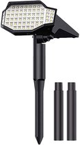 AXIMO Solar Tuinspot - Prikspot 66 LED - 3000K Warm Wit – Buitenverlichting Tuinverlichting op zonne-energie 650 Lumen - IP65 Waterdicht - Schemerschakelaar - 2200 mAh - Ook als wandlamp te gebruiken