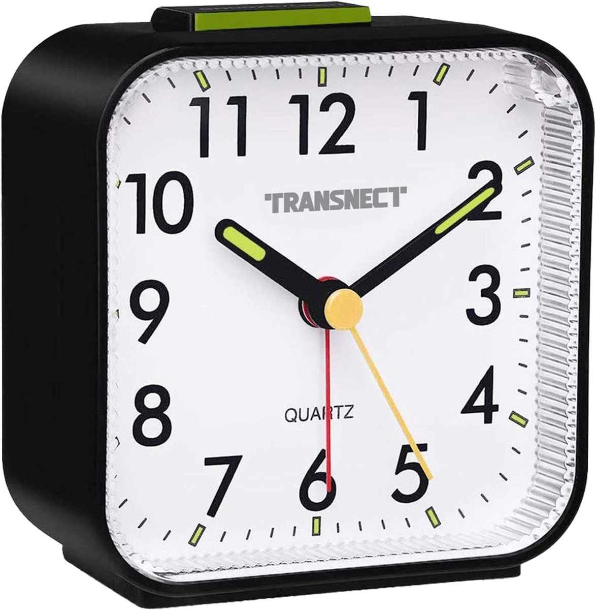 TRANSNECT® - Digitale Wekker Analoog - met Snooze - Geen Tikken - met Verlichting - Energieklasse A+++ - Zwart