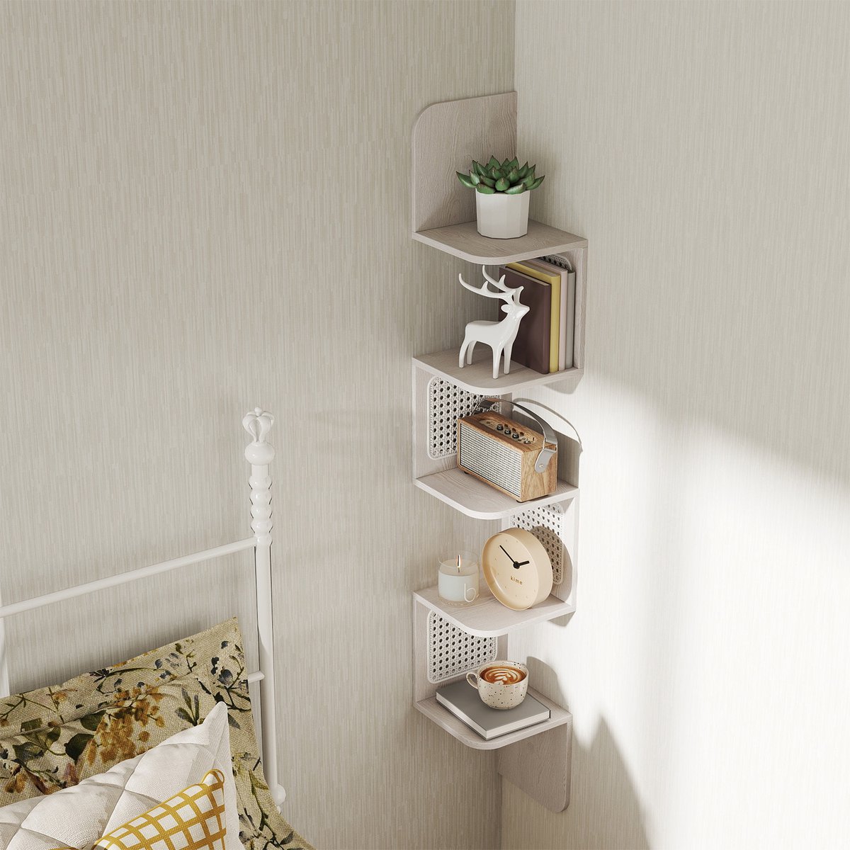 Acryl Hoekwandplank Muuropslagorganisator 5-laags Zig Zag-eenheid Zwevende Planken Boekenplank,A