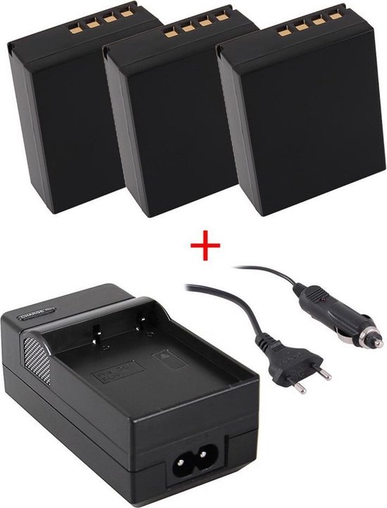3x BLH-1 accu 2000mAh voor Olympus OM-D E-M1 Mark II III X + oplader, reserve batterij voor camera’s