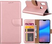 Ntech Hoesje voor Huawei P Smart (2019) Portemonnee / Booktype hoesje / met opbergvakjes Rose Goud