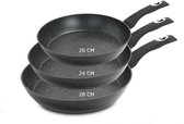 Bol.com Royalty Line® FM3 Pannenset Inductie - 3 Delig Koekenpannenset - Ø 20/24/28 cm - PFOA & PTFE Vrije Pan - Koekenpan Induc... aanbieding