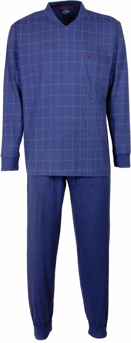 Paul Hopkins Heren Pyjama - Geruit dessin - V Hals - Blauw - Maat S