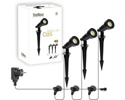 Xelloo Xelloo® Cas Small Tuinverlichting set van 3 Stuks - 8 meter - Warm Wit Licht - 12V LED Grondspots voor buiten met Stekker - Buitenverlichting