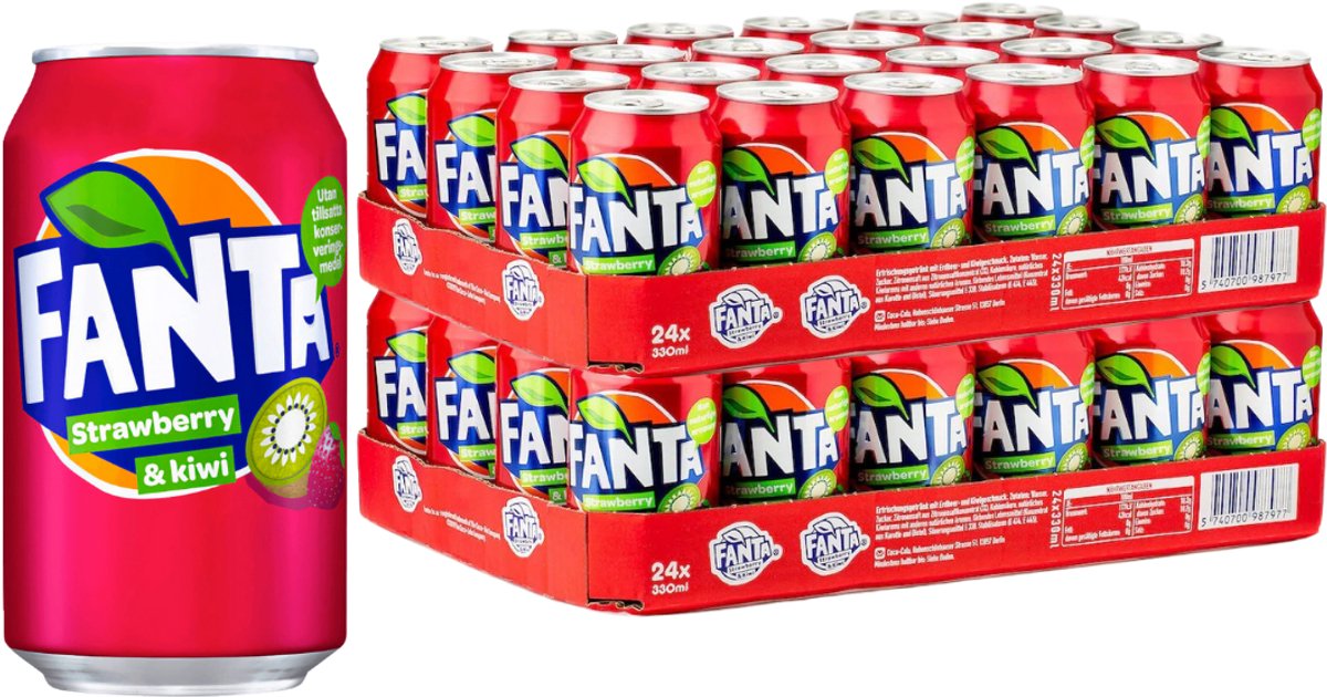 Fanta Strawberry & Kiwi Frisdrank - 48 x 330 ml - 2 trays