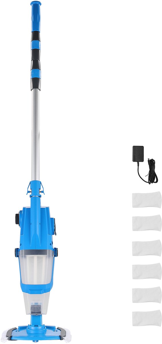 Snoerloze Zwembadstofzuiger met Handmatige Zuigfunctie (100 L/Min), Ideaal voor Whirlpools, Inclusief Verlengstok, Oplaadbare Zwembadstofzuiger met Een Werktijd tot 1 Uur