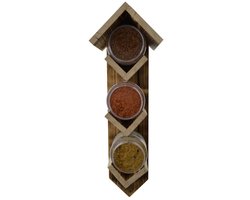 Tweetfeed Pindakaaspothouder budget trio – houten houder voor 3 vogelpindakaaspotten, 44 cm
