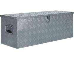 vidaXL - Aluminium - kist - 110,5x38,5x40 - cm - zilverkleurig