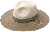 Vineyard Fedora Hoed Dames UV werende Zomerhoed House of Ord - Maat: M-L: 58 cm - Mixed Ivory/Olive