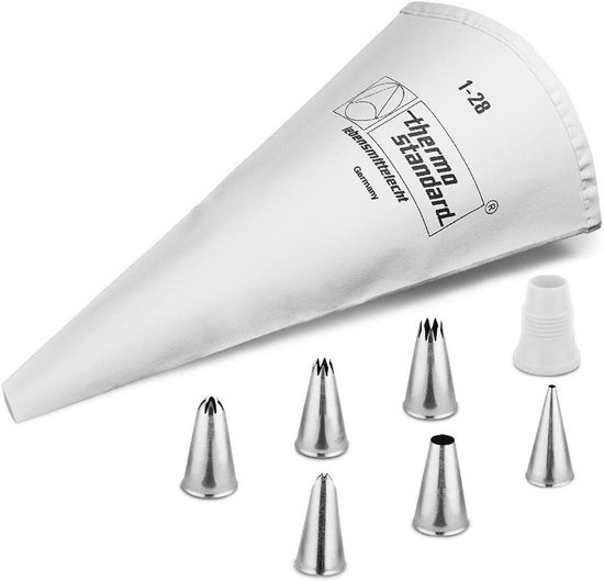 Set van 6 gladde spuitmondjes, plastic, naadloos - Alles voor de thuisbakker