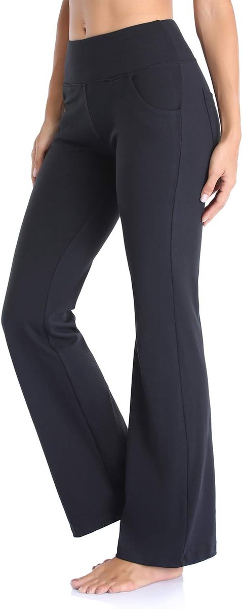 1 STUKS Licht uitlopende wijde broek - Elastische hoge taille yogabroek - Fitness - Met zakken - M — afbeelding 3