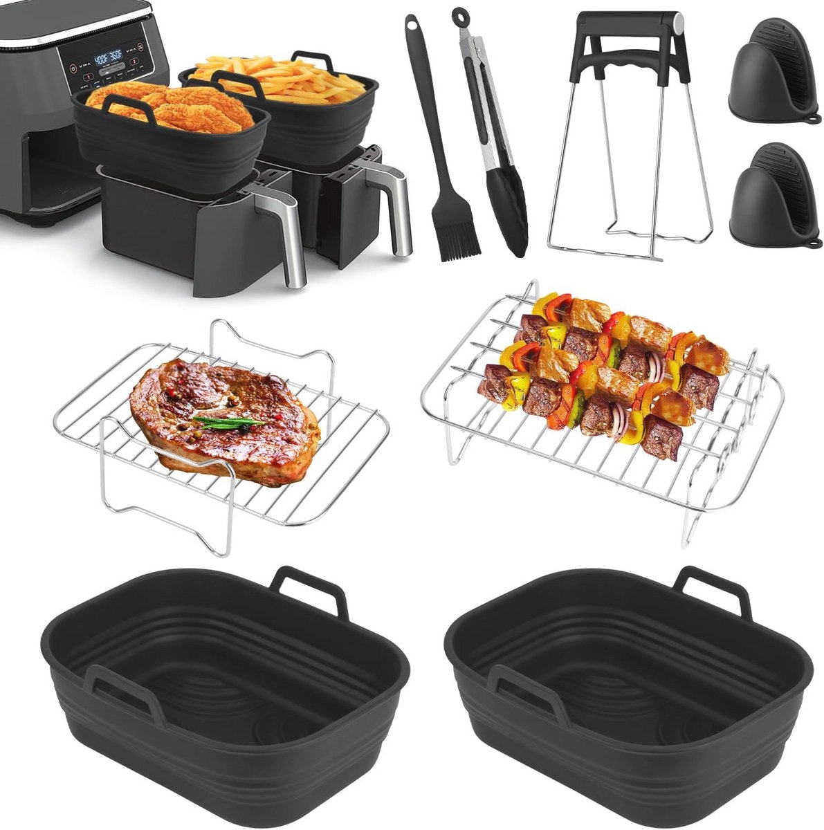 Accessoires voor heteluchtfriteuse - Geschikt voor diverse modellen | Kookgemak en Gezond Genieten