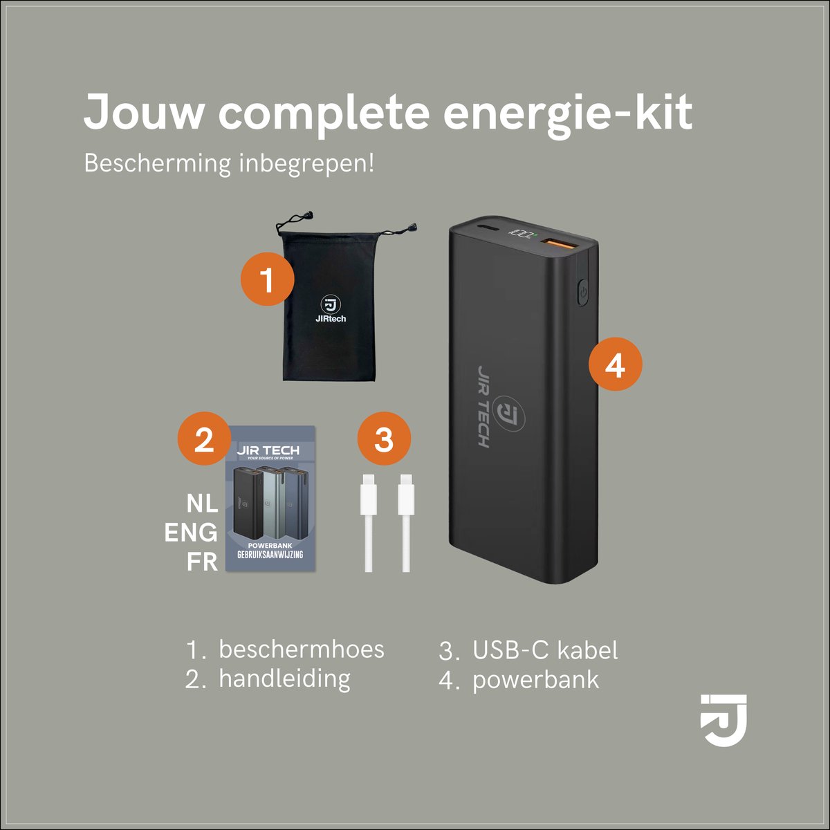 JIR Powerbank 10000 mAh met Snelladen (EAN: ...5756) - afbeelding 3