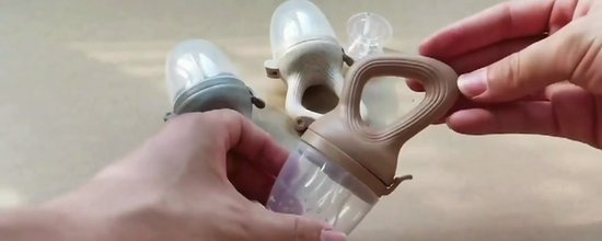 Sucette - Sucette Fruit - Sachet à grignoter - Nourriture pour bébé - Sans BPA et 100 % Siliconen - Sucette bébé - Fruit Bébé - beige