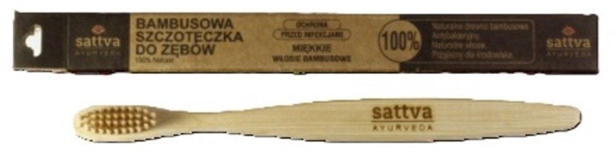 Tandenborstel van bamboe, Soft, Sattva Ayurveda