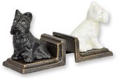 Serre-livres en fonte motif terrier écossais - Lot de 2 serre-livres chien - Figurines de chien vintage en fonte - Supports de livres lourds