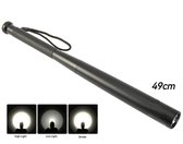 Militaire Zaklamp-Zaklamp led 49 CM- LED verlichting -Honkbalknuppel - 10 W -Tachtische zaklamp-Knuppel zaklamp- Waterdicht-outdoor-zwart